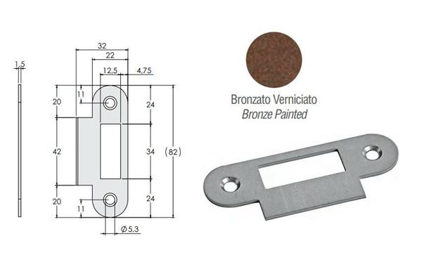 INCONTRO PER SERRATURA MEDIUM BRONZATO