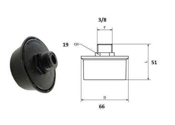 FILTRO ARIA COMPRESSORE ATTACCO 3/8