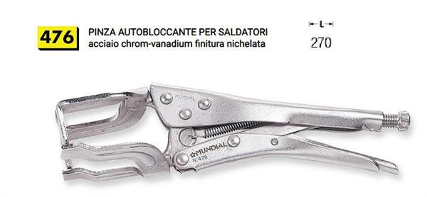 PINZA A SCATTO AUTOBLOCCANTE PER SALDATORI DA 270