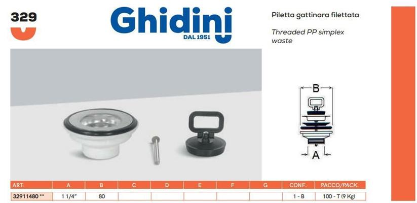 PILETTA LAVELLO 1'1/4 D.80