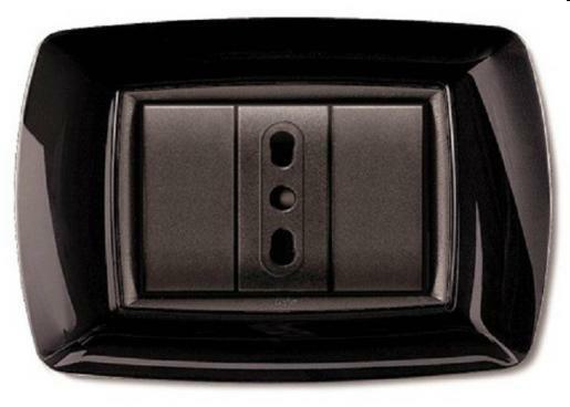 PLACCA 3 MODULI LIFE NERA CON ADATTATORE