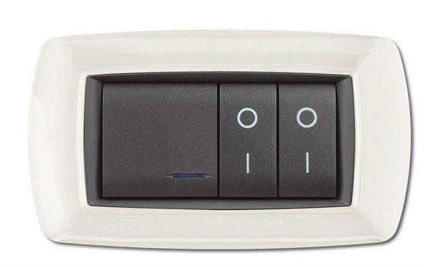 PLACCA 4 MODULI LIFE BIANCA CON ADATTATORE