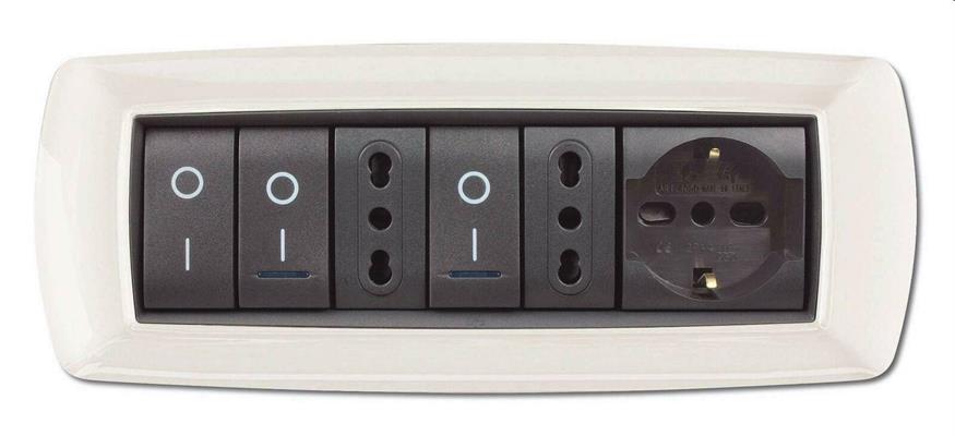 PLACCA 7 MODULI LIFE BIANCA CON ADATTATORE