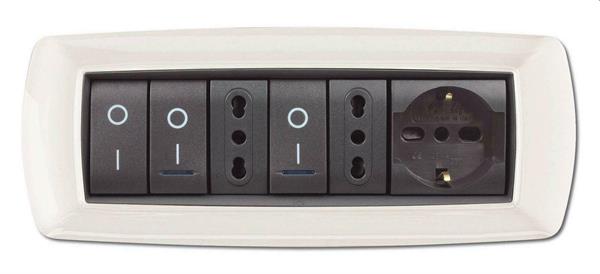 PLACCA 7 MODULI LIFE BIANCA CON ADATTATORE