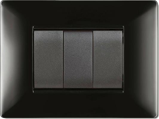 PLACCA SERIE MYLIFE Q 4 MODULI NERA