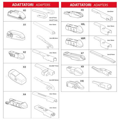 SPAZZOLA TERGICRISTALLO MARANELLO – X BLADE 11 ADATTATORI