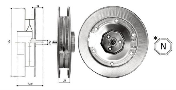 PULEGGIA NERVATA PER CINGHIA BONFANTI MM.220