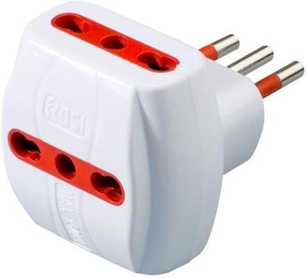 TRIPLA SPINA 10A 10/16 CON LIMITATORE BIANCA
