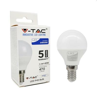 LAMPADINA MINISFERA LED CHIP SAMSUNG 4.5W E14 4000°k