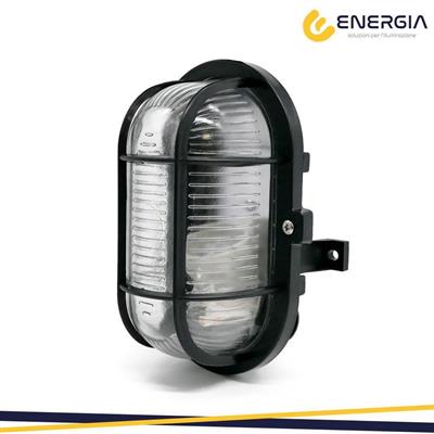 PLAFONIERA TARTARUGA OVALE NERA E27
